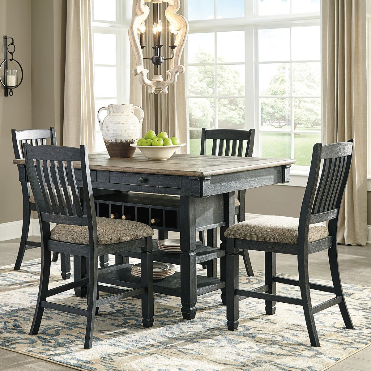Antiquity Gray 5 Piece Hightop Dining Set | Lifestyle Furniture by