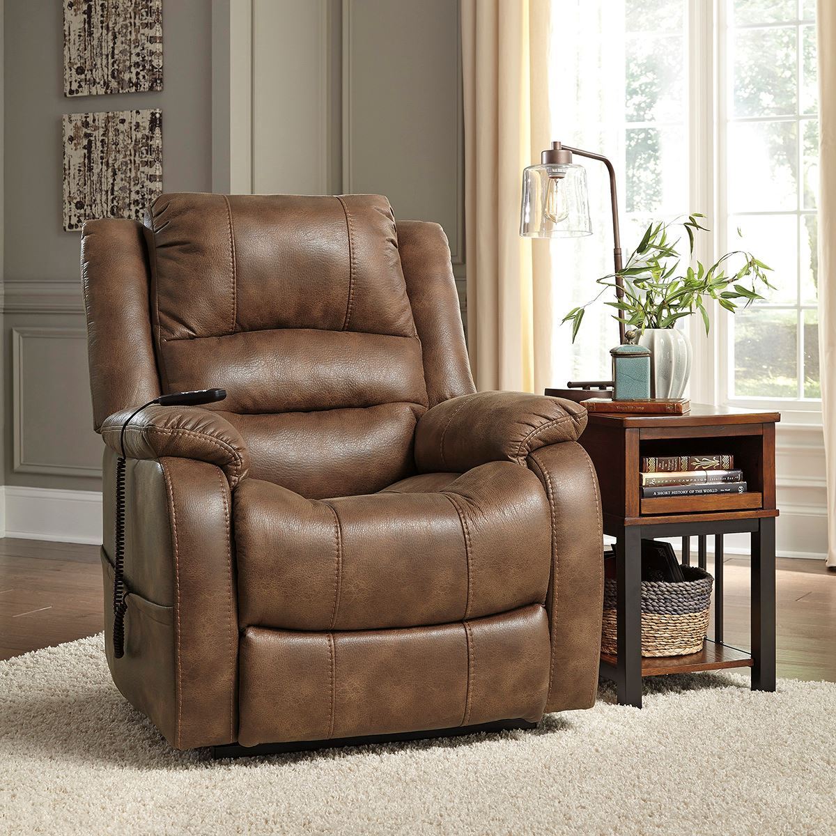 Anthony Power Lift Recliner in Saddle | Living Room Chairs | Lifestyle