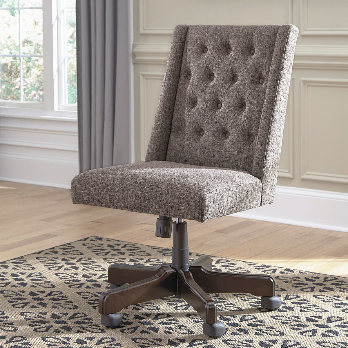 Picture of Grey Tufted Desk Chair