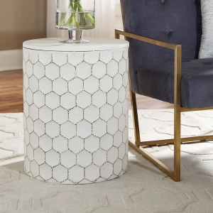 Picture of Polly White Honeycomb Stool