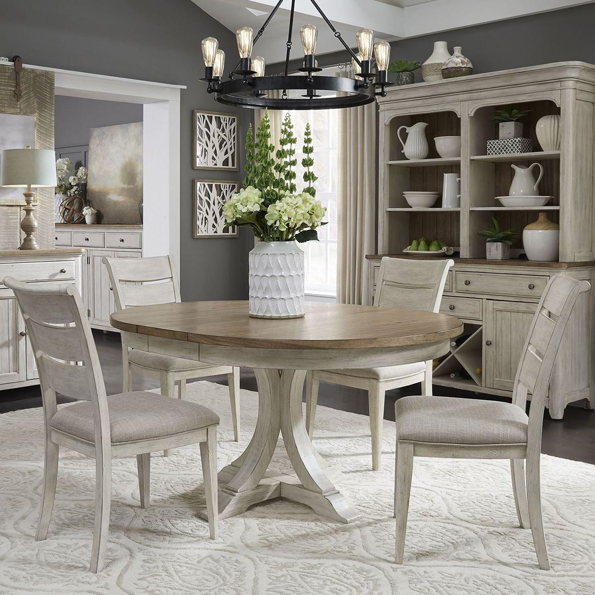 Roanoak 5 Piece Oval Dining Room Set ROANOAK 5PC DINING Lifestyle Furniture By Babettes Leesburg The Villages