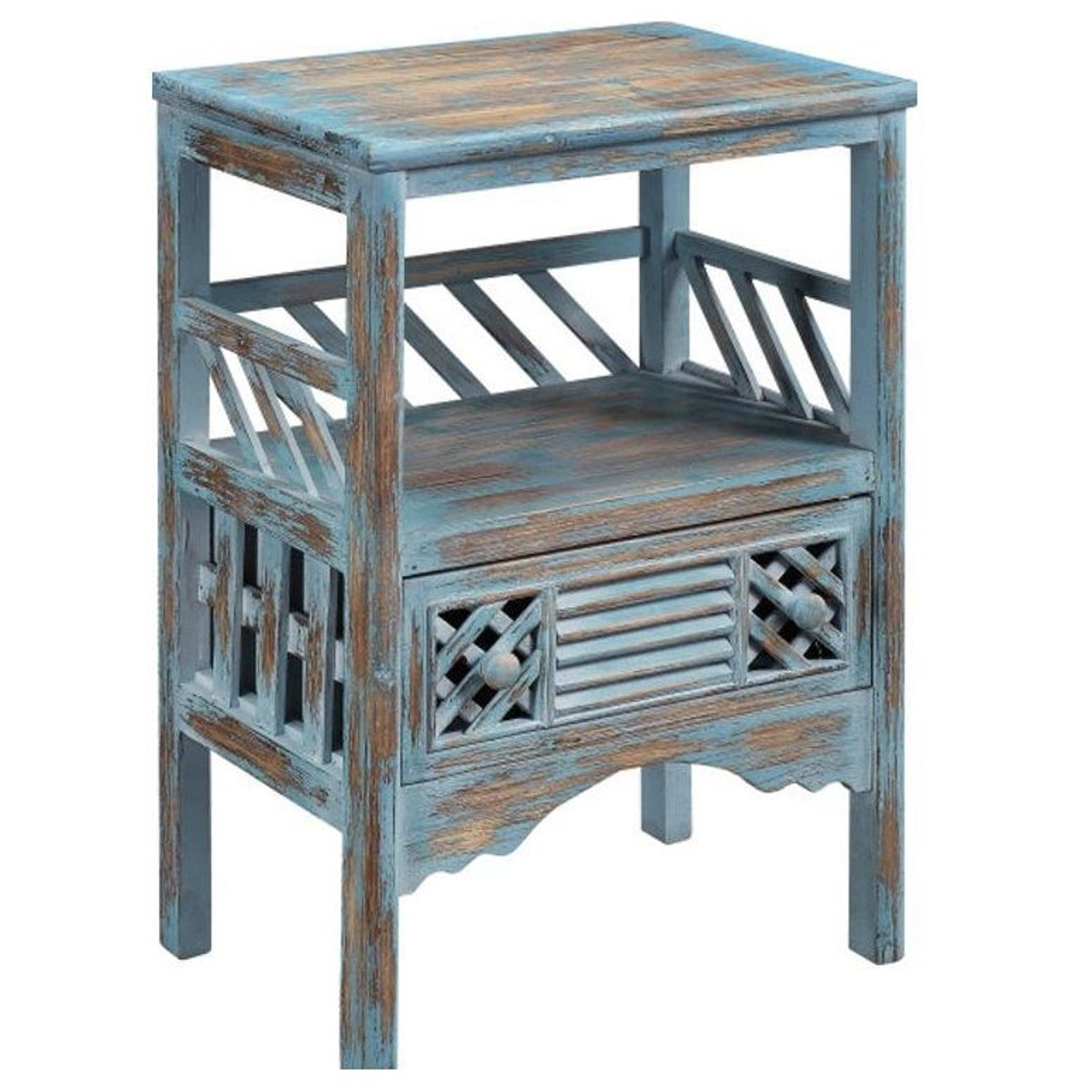 Picture of Bali Blue 1 Drawer Accent Table