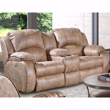 Picture of Bradington Loveseat with Console in Camel