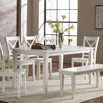 Picture of Simplicity Paperwhite Rectangular Fix Top Dining Table