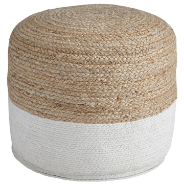 Picture of SWEED VALLEY WHITE/TAN  POUF