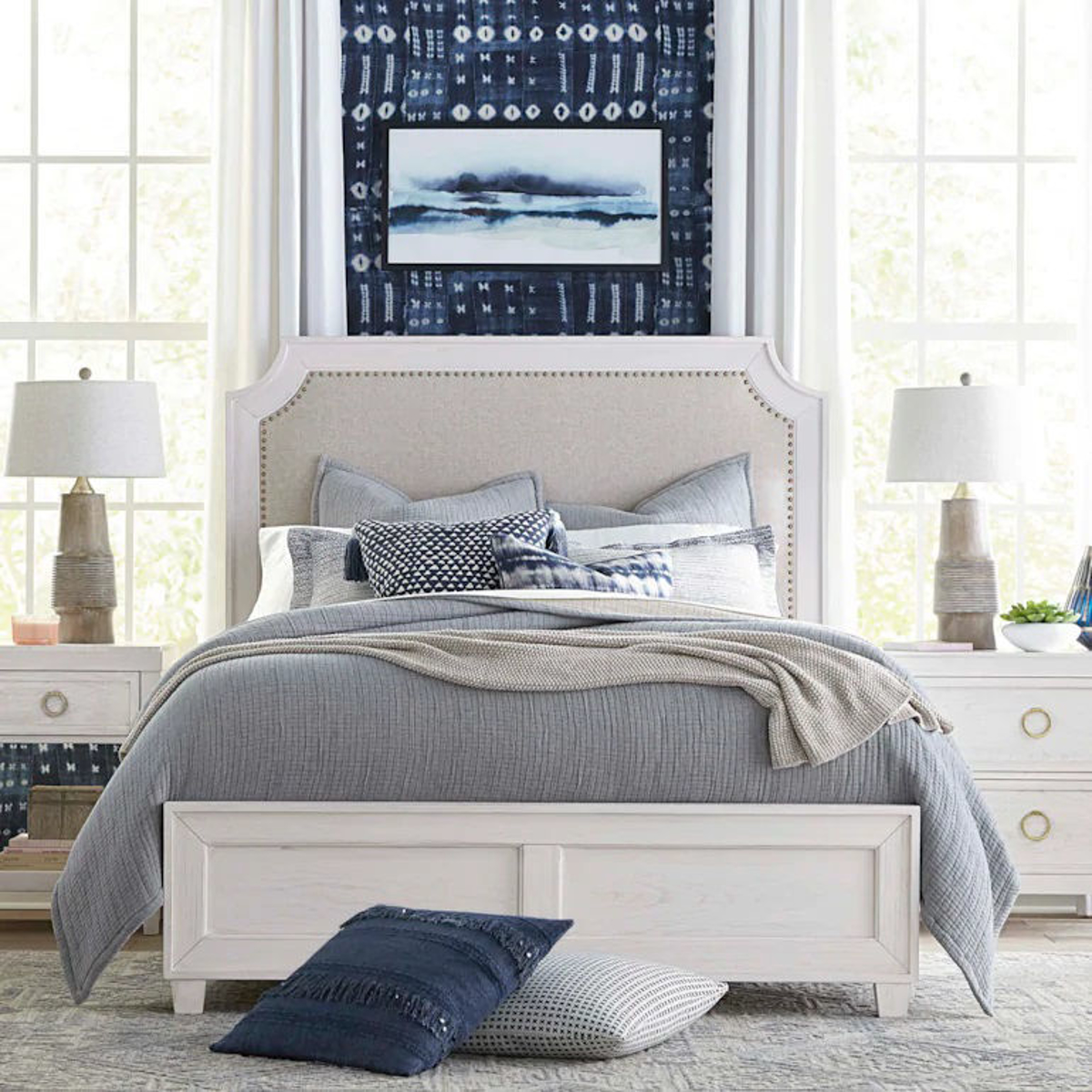 Picture of VENTURA CHALK WHITE UPHOLSTERED BED