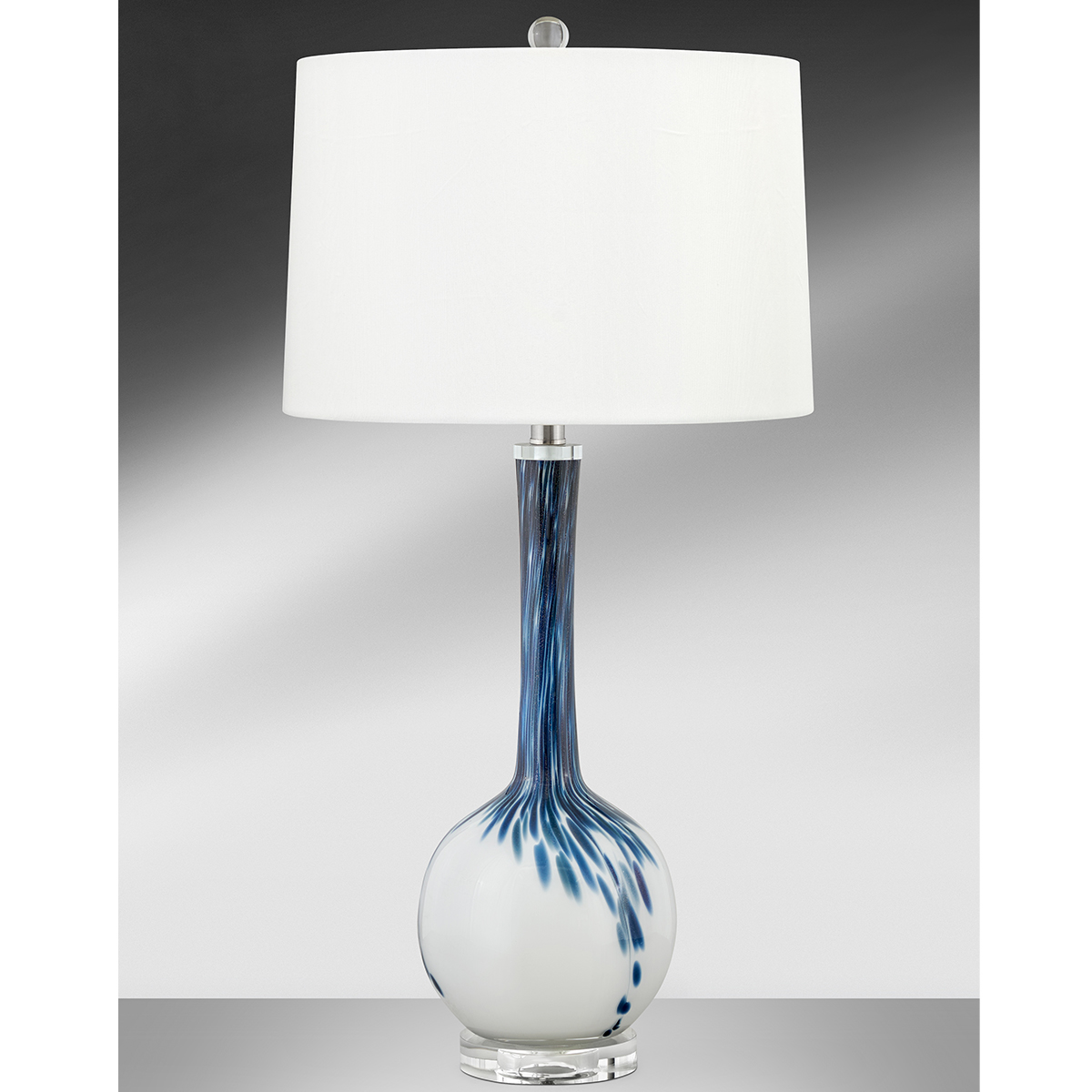 Picture of BLUE/WHITE GLS TABLE LAMP