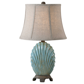 Picture of TURQ SEASHELL ACCENT T.LAMP