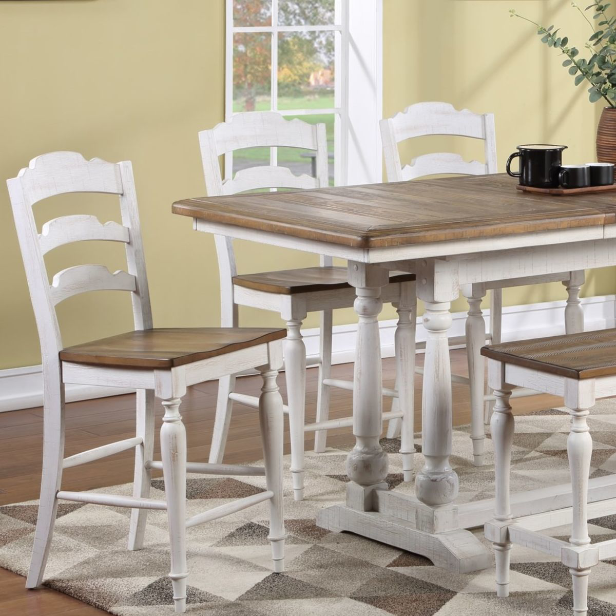 Picture of AUGUSTA TALL WHITE DINING SET
