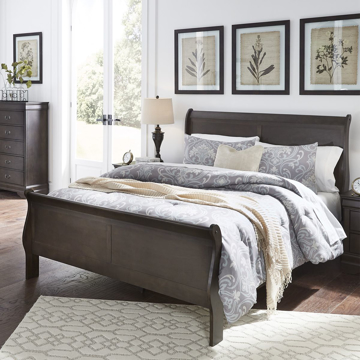 Picture of LOUIS SLEIGH QUEEN BED IN BRWN