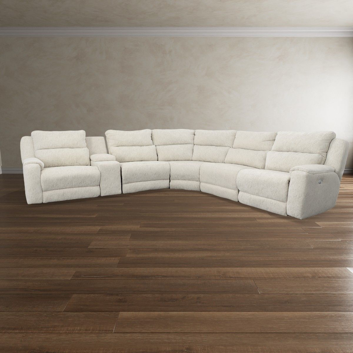 Picture of Dazzle 6 Piece Power Leather Sectional Sofa with Power Headrest