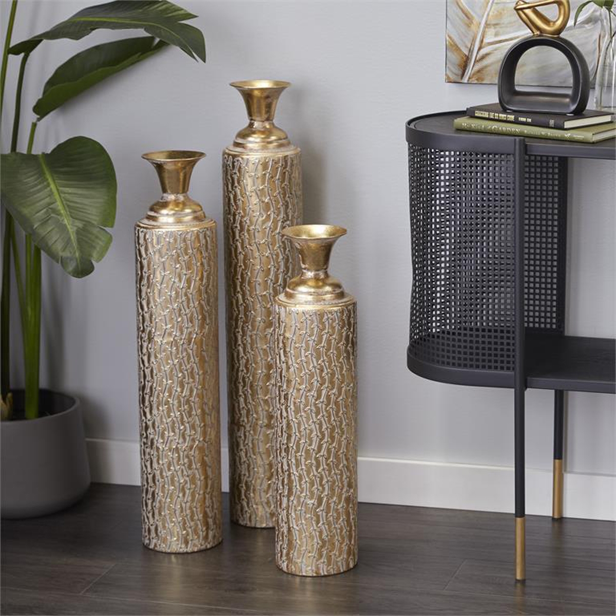 Picture of S/3 GLD MTL VASES