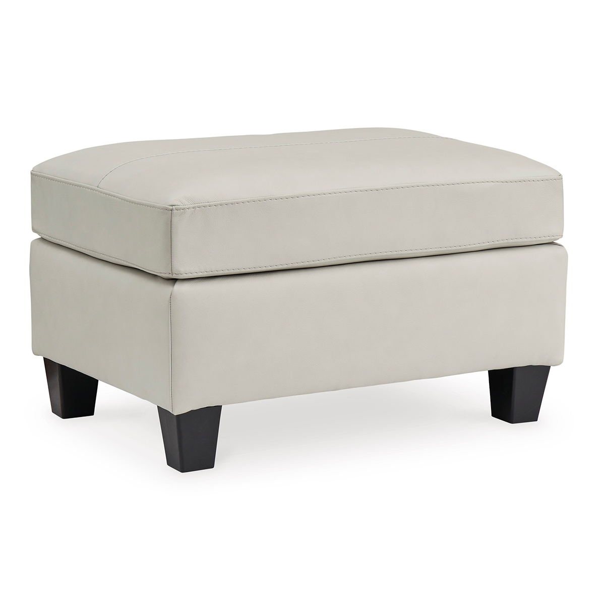 Picture of GENEVA WHITE LEATHER OTTOMAN