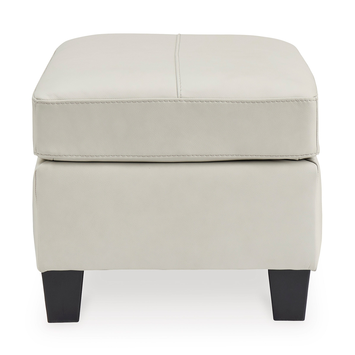 Picture of GENEVA WHITE LEATHER OTTOMAN
