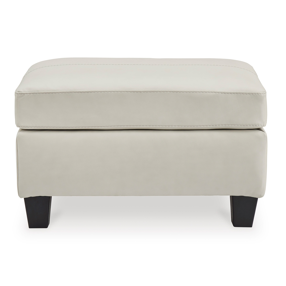 Picture of GENEVA WHITE LEATHER OTTOMAN