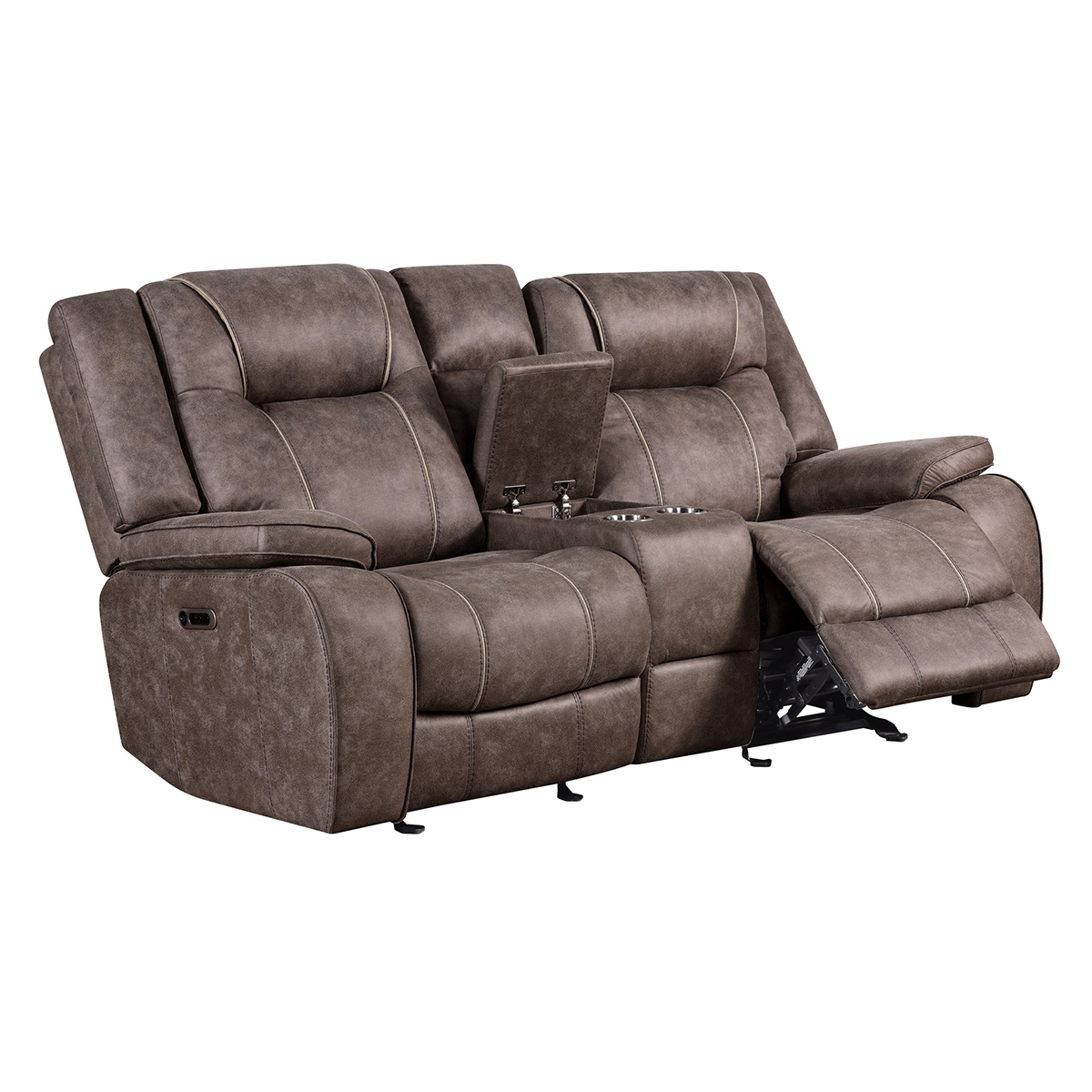 Picture of SHELTON MANUAL BROWN LOVESEAT