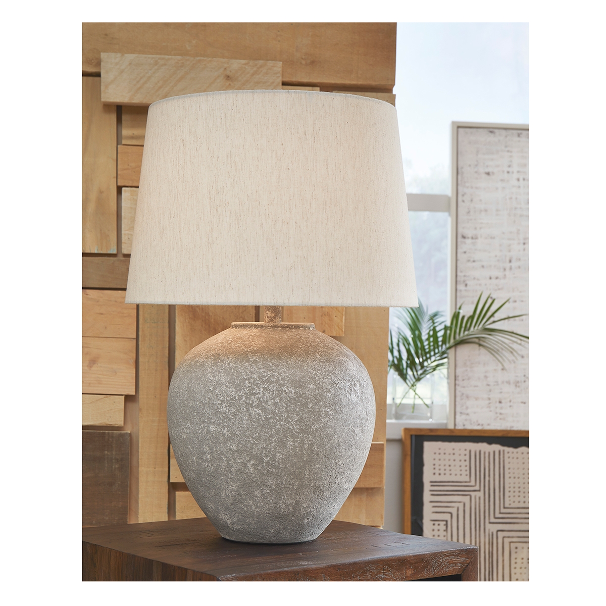 Picture of DREWARD DISTRESSED GREY TABLE LAMP