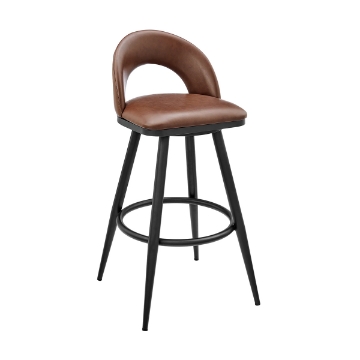 Picture of CHARLOTTE BLACK AND COFFEE 26" COUNTER STOOL