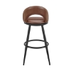 Picture of CHARLOTTE BLACK AND COFFEE 26" COUNTER STOOL