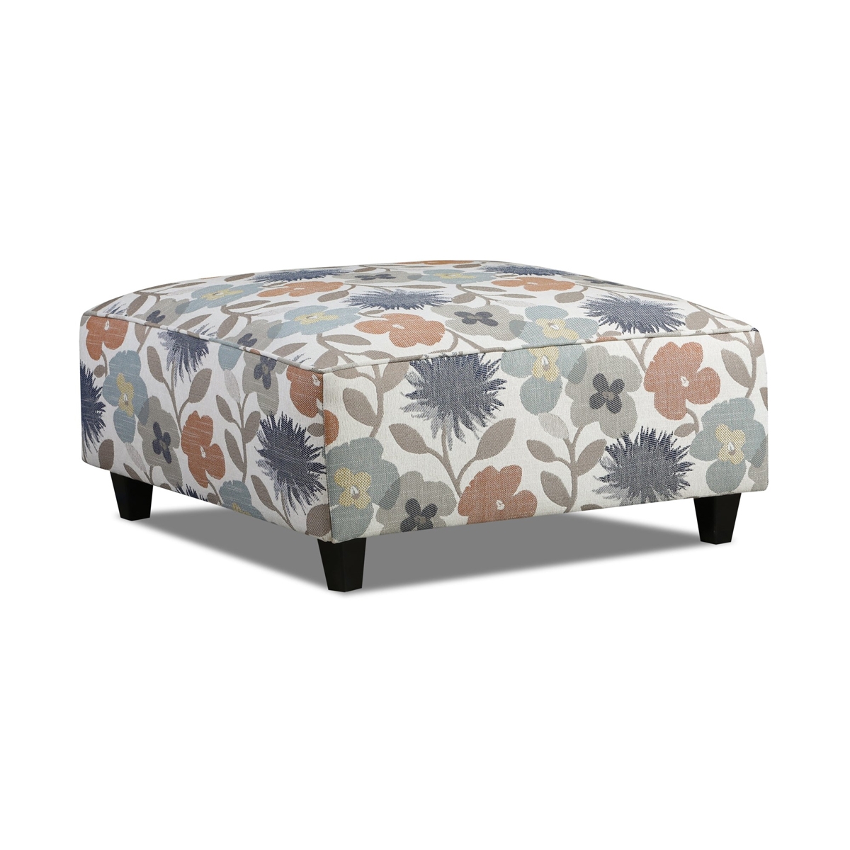 Picture of REYLAN SQUARE OTTOMAN-FLORAL