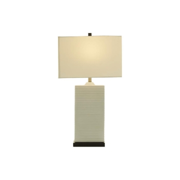 Picture of WHITE CERAMIC FLUTED TABLE LAMP