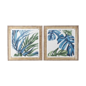 Picture of S/2 39" BLUE DRIED LEAF ART