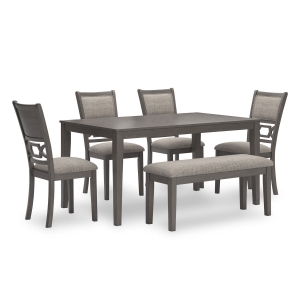 Picture of LUDWIG GRAY 6 PC RECTANGLAR DIN W/BENCH
