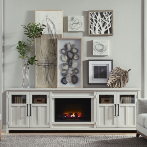 Picture of SHAKER WHITE 98" FIREPLACE CONSOLE