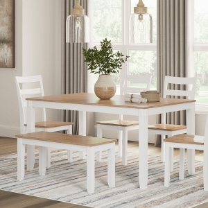 Picture of GESTHAVEN WHITE 6PC DINING W/ BENCH