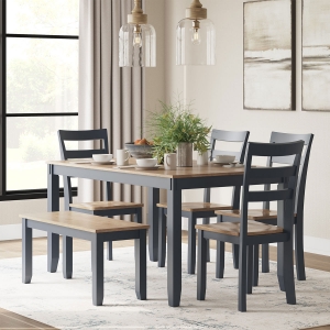 Picture of GESTHAVEN NAVY 6PC DINING W/BENCH