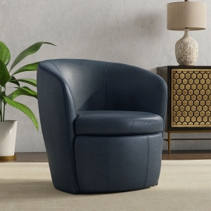 Picture of BAROLO NAVY LEATHER SW CHAIR