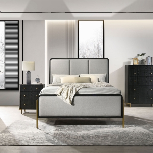 Picture of ARINI BLACK QUEEN UPHOLSTERED BED