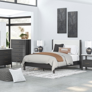 Picture of CASHMERE BLACK UPHOLSTERED KING BED
