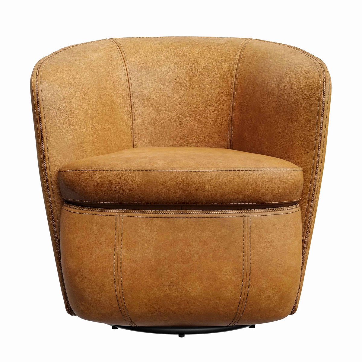 Picture of BAROLO CARAMEL LEATHER SWIVEL CHAIR