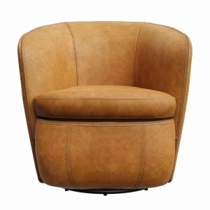Picture of BAROLO CARAMEL LEATHER SWIVEL CHAIR