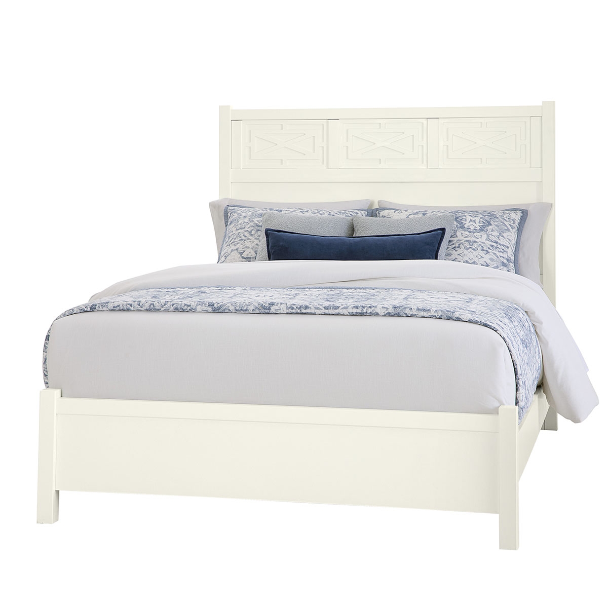 Picture of T & T FRETWORK QUEEN BED WHITE MAPLE