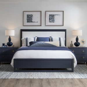 Picture of SUMMERLAND BLUE UPHOLSTERED QUEEN BED