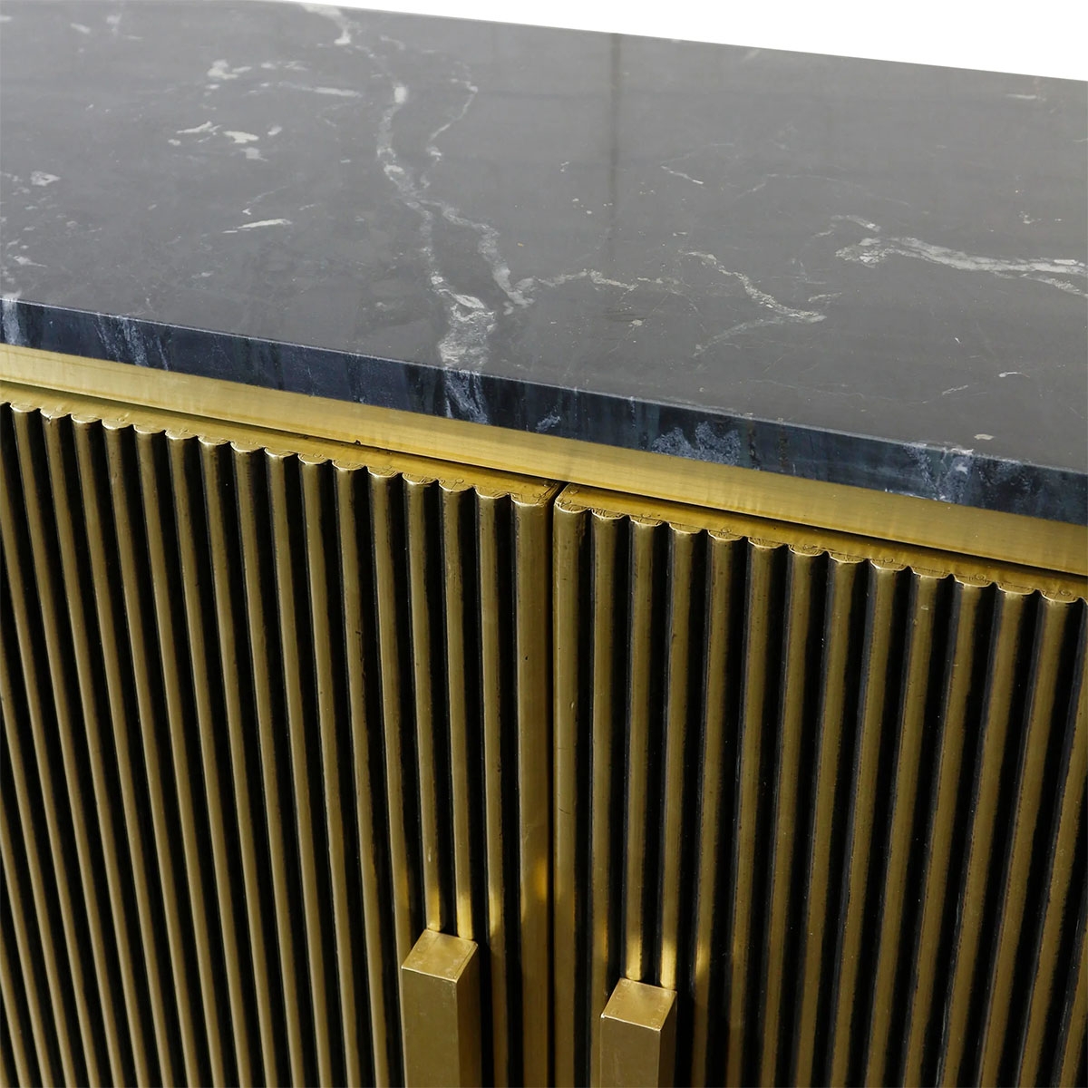 Picture of BLACK & GOLD MARBLE TOP SIDEBOARD