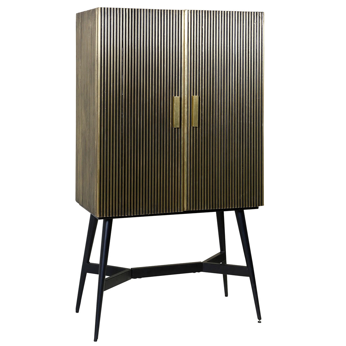 Picture of BLACK & GOLD 2 DRAWER STORAGE CABINET