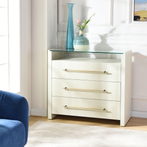Picture of IVORY & GOLD 3DRW CABINET