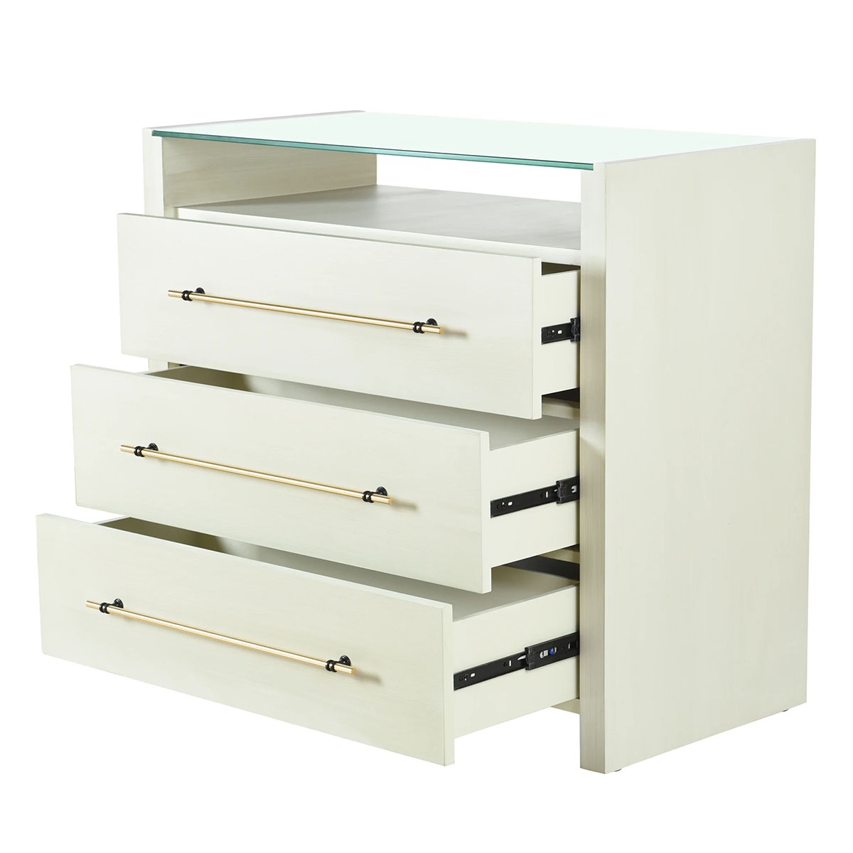 Picture of IVORY & GOLD 3DRW CABINET