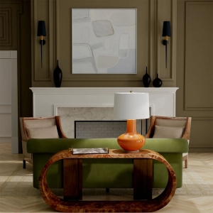 Picture of BELLAMY OVAL BURL CONSOLE TABLE
