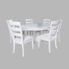 Picture of WESTPORT WHITE 48" ROUND 5 PIECE DINING SET