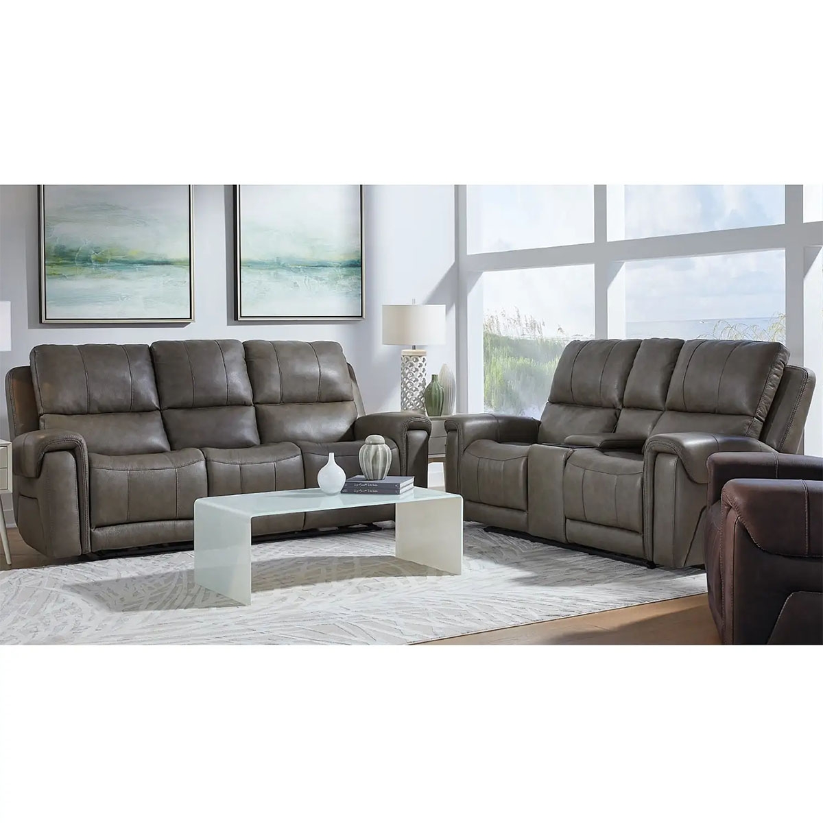 Picture of BURTON LOVESEAT W/ CONSOLE, POWER HEADREST & LUMBAR IN GREY