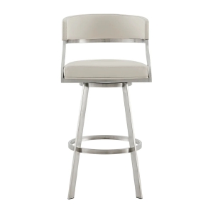 Picture of SATURN CREAM LEATHER & STEEL SWIVEL COUNTER STOOL
