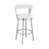 Picture of BRYANT FAUX WHITE LEATHER & STEEL COUNTER STOOL