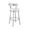 Picture of BRYANT FAUX WHITE LEATHER & STEEL COUNTER STOOL