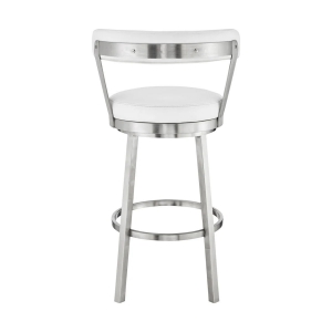 Picture of BRYANT FAUX WHITE LEATHER & STEEL COUNTER STOOL