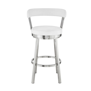 Picture of BRYANT FAUX WHITE LEATHER & STEEL BAR STOOL