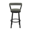 Picture of BRYANT FAUX GREY LEATHER & BLACK STEEL BAR STOOL